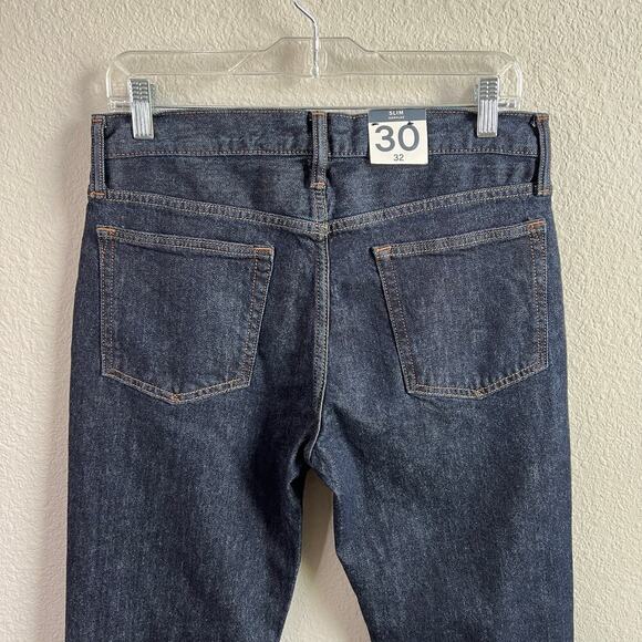 New Gap Slim Gapflex Jeans Men's 30x32 Mid Rise Dark Wash Stretch Straight Leg - Picture 4 of 5